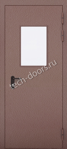 Дверь техническая однопольная 980x2050 со стеклом